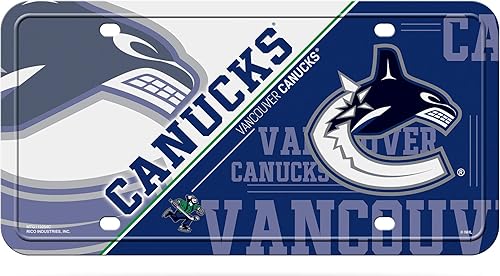 Vista 60 de Rico Industries NHL Hockey Split Metal Auto Tag 6" x 12" - Great for Truck/Car/SUV