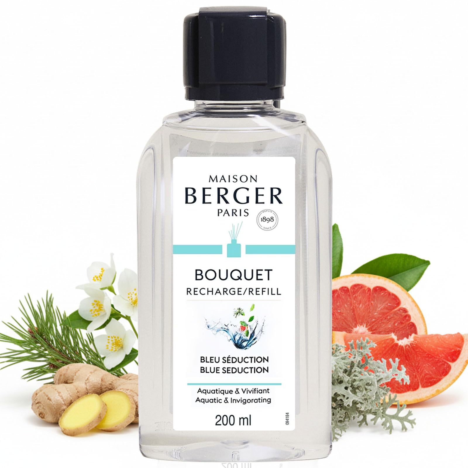 Maison Berger - Ricarica Per Bouquet Profumato E Diffusore Di Profumo - Diffusione A Lunga Durata, Morbida E Continua - 200 Ml (Blu Seduzione)-image