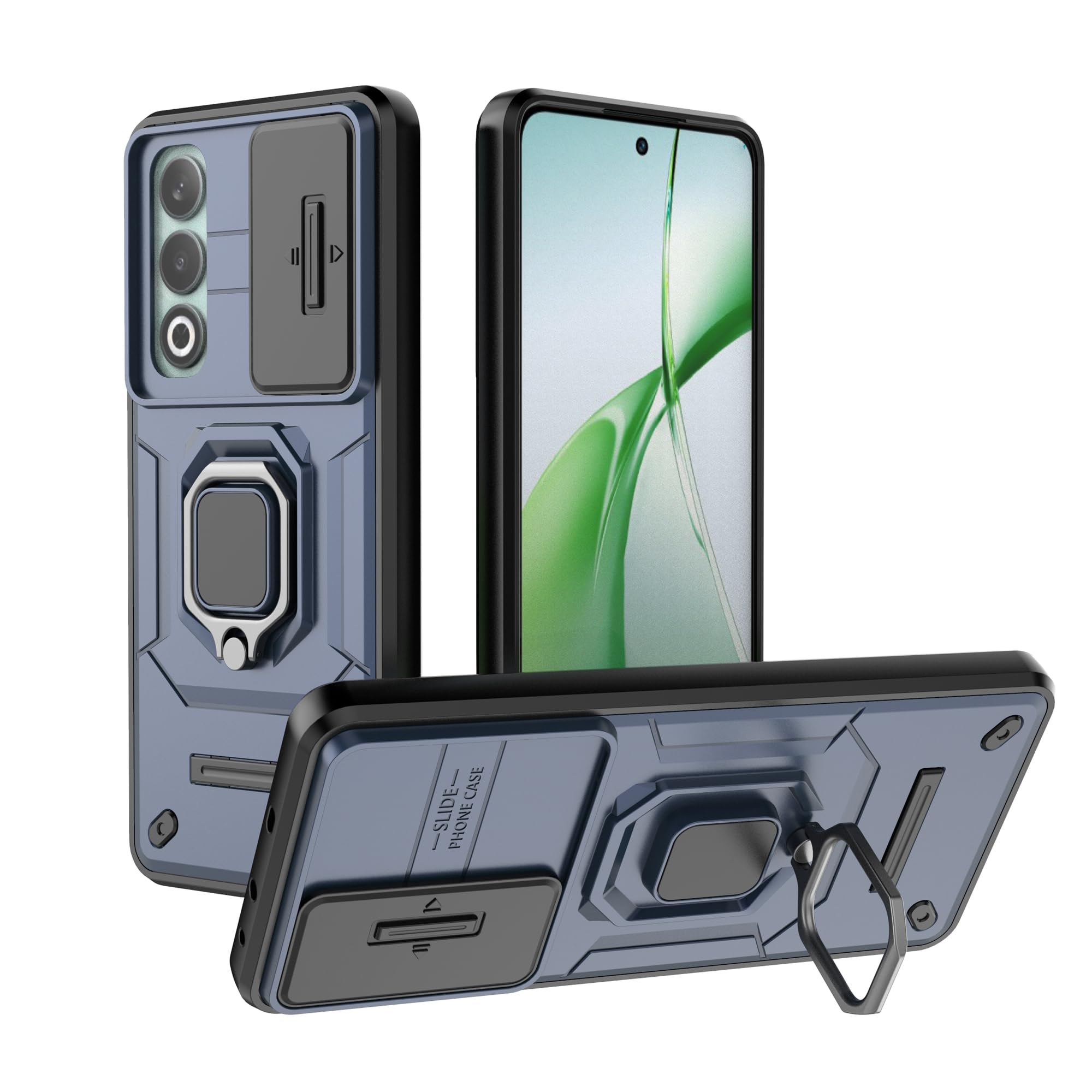 Newlike Back Cover for Sliding Lens Cover and Rotating Holder Anti-Fall Case with Magnetic Car Holder Back Cover for OnePlus Nord CE 4 -Blue (B0D9HLXG5J) Amazon Price History, Amazon Price Tracker
