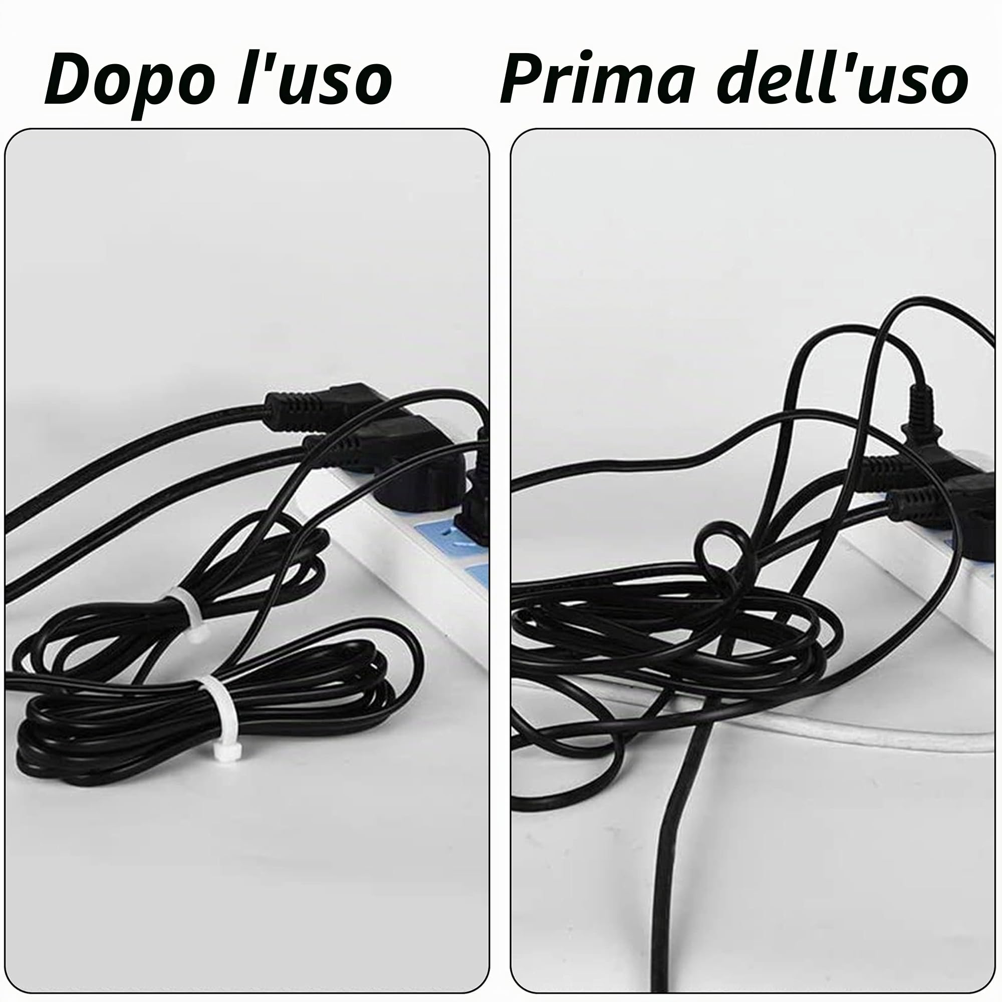 QIMEI-SHOP 500 Pezzi Fascette Plastica Bianche 200 mm x 2,5 mm Fascette Elettricista Lunghe Cavi Nylon per Cablaggio Cable Management Giardinaggio