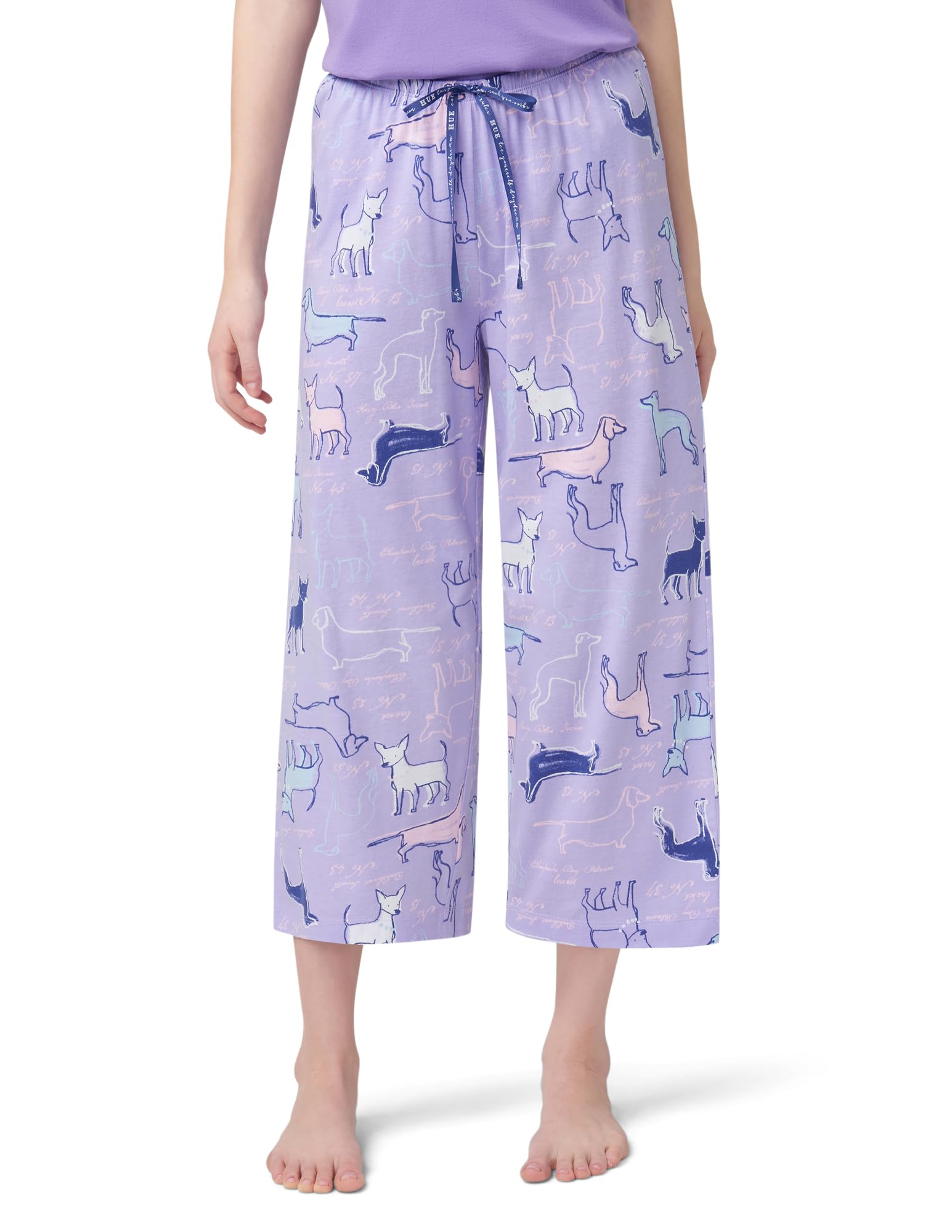 HUE Women's Spring Pajama Separates Soft Whimsical Print Pjs with Flowers, Animals, Garden Themed Pjs, Cocktails