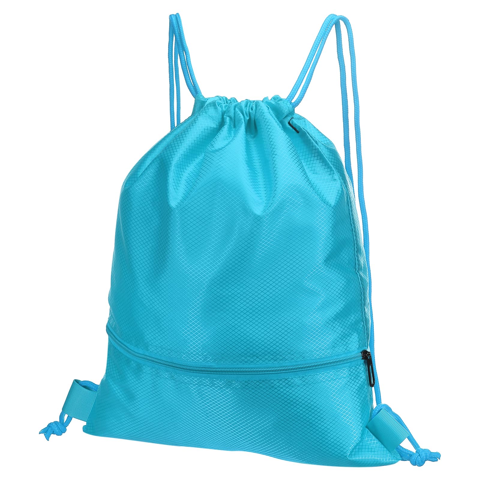 PATIKIL Drawstring Backpack Bag, Drawstring Gym Bag String Backpack with Zip Pocket for Women Men Lake Blue