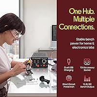 Vista 5 de Fuente de alimentación universal compacta de banco - Convertidor regulado de 7 amperios para laboratorio doméstico AC-DC para radio CB, HAM