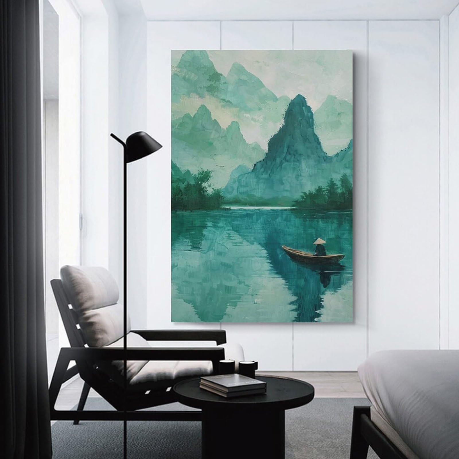 Junmoney Canvas Art Print Vietnamese River, 24x36inch(60x90cm), for Office, Study Or Home Workspace, Decorative Artwork for Productive Spaces