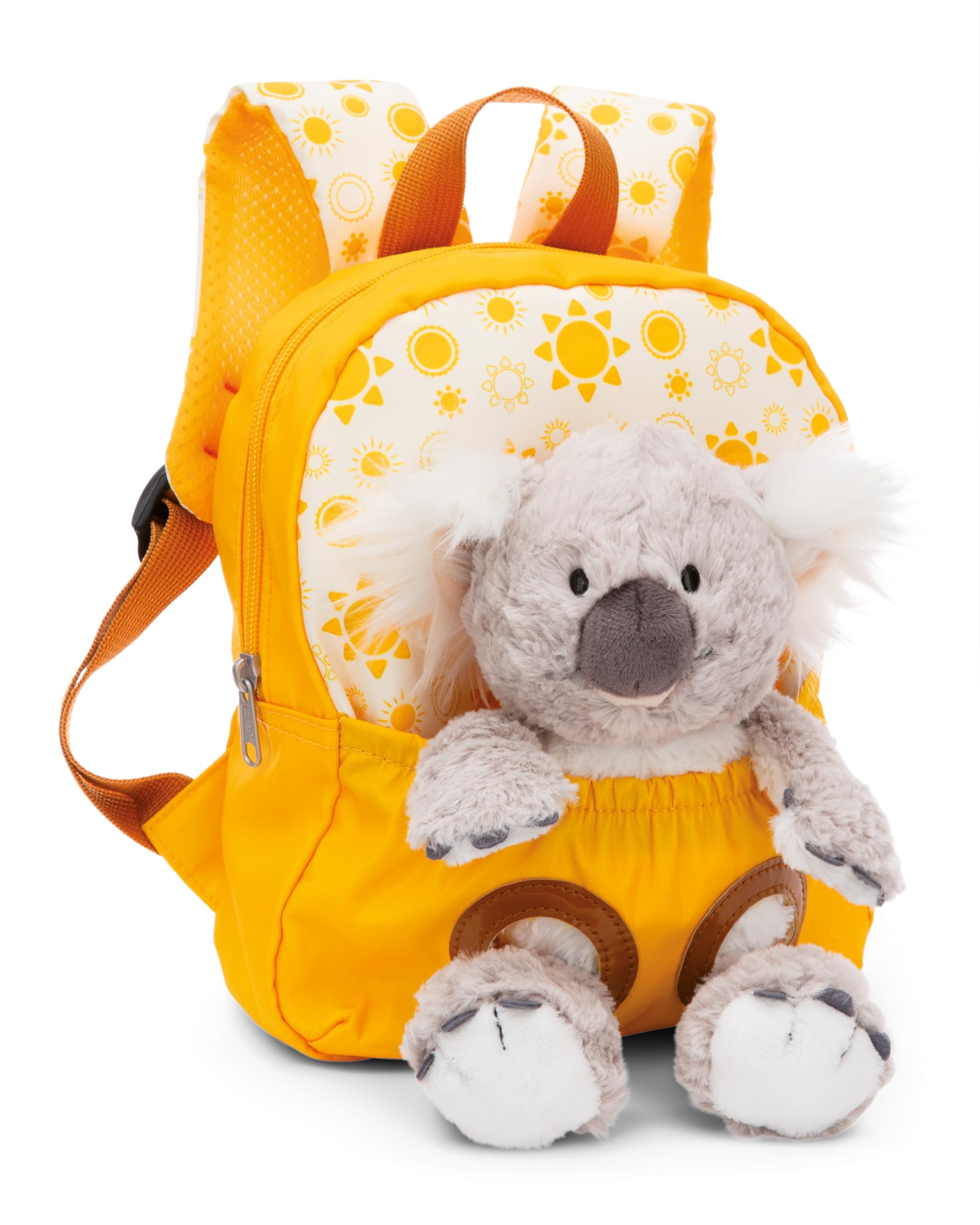 NICI children's backpack yellow 2 in 1 with cuddly toy koala 25cm - Kindergarten backpack girls & boys, Soft back area & adjustable straps - 49842