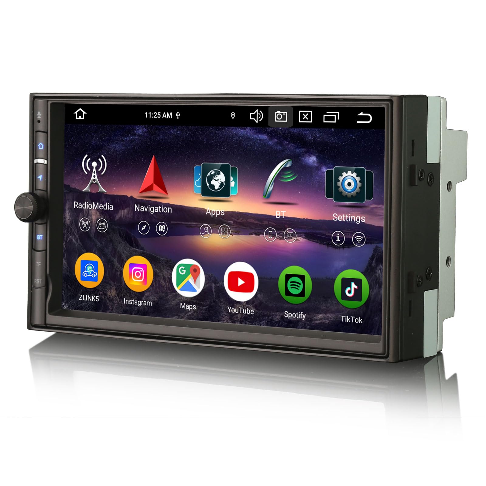 Erisin Uniwersalne radio samochodowe 7" 8-rdzeniowe, Android 14, GPS, CarPlay, Android, Bluetooth, WiFi, 4G, DSP, DAB+, USB, FM, RDS