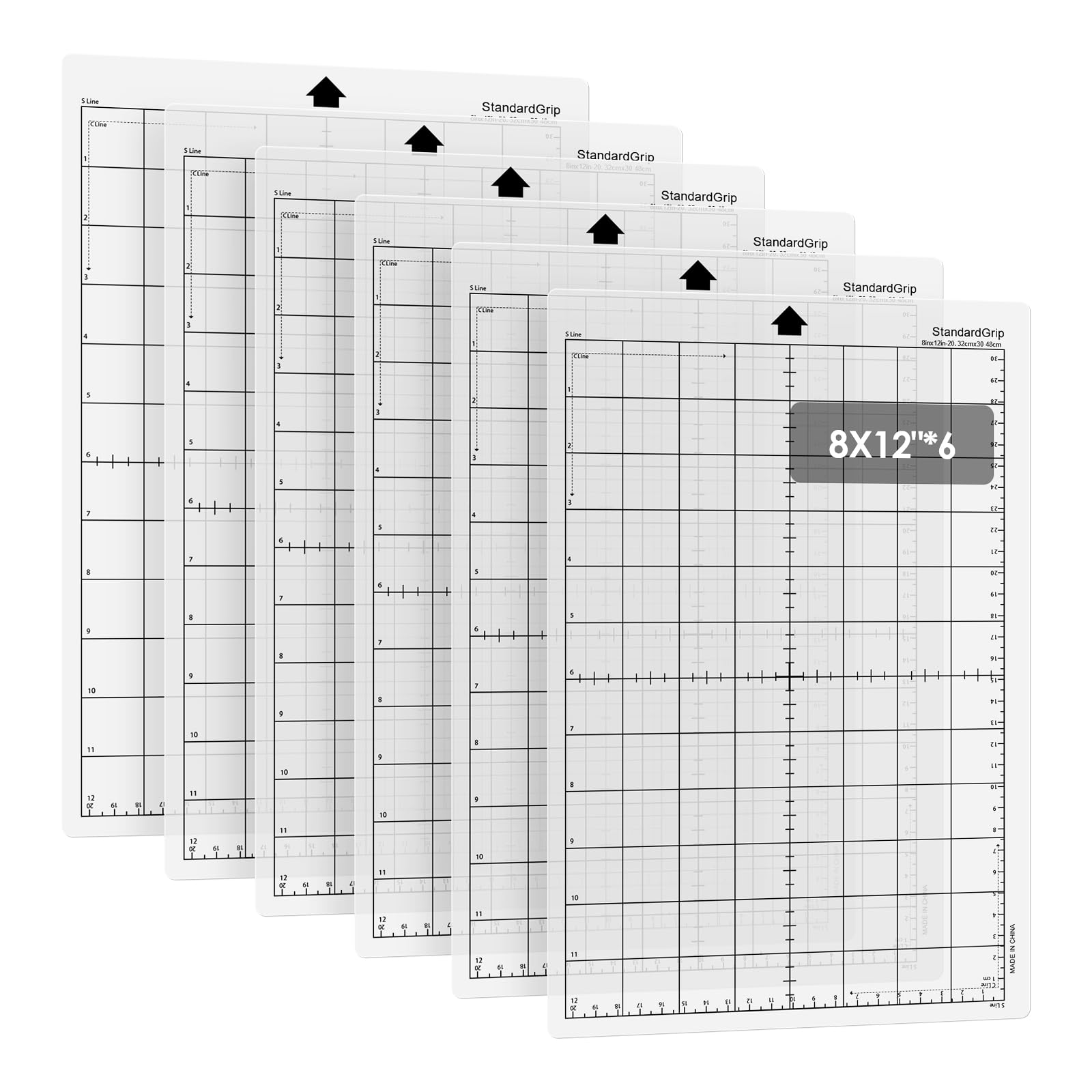 6 Pack Cutting Mats for Cricut Joy Xtra, 8X 12 Inch Transparent Replacement Mats, Non-Slip Self-Adhesive Cutting Mats for Vinyl, Cardstock & Paper, Compatible with Cricut Joy Xtra Machine