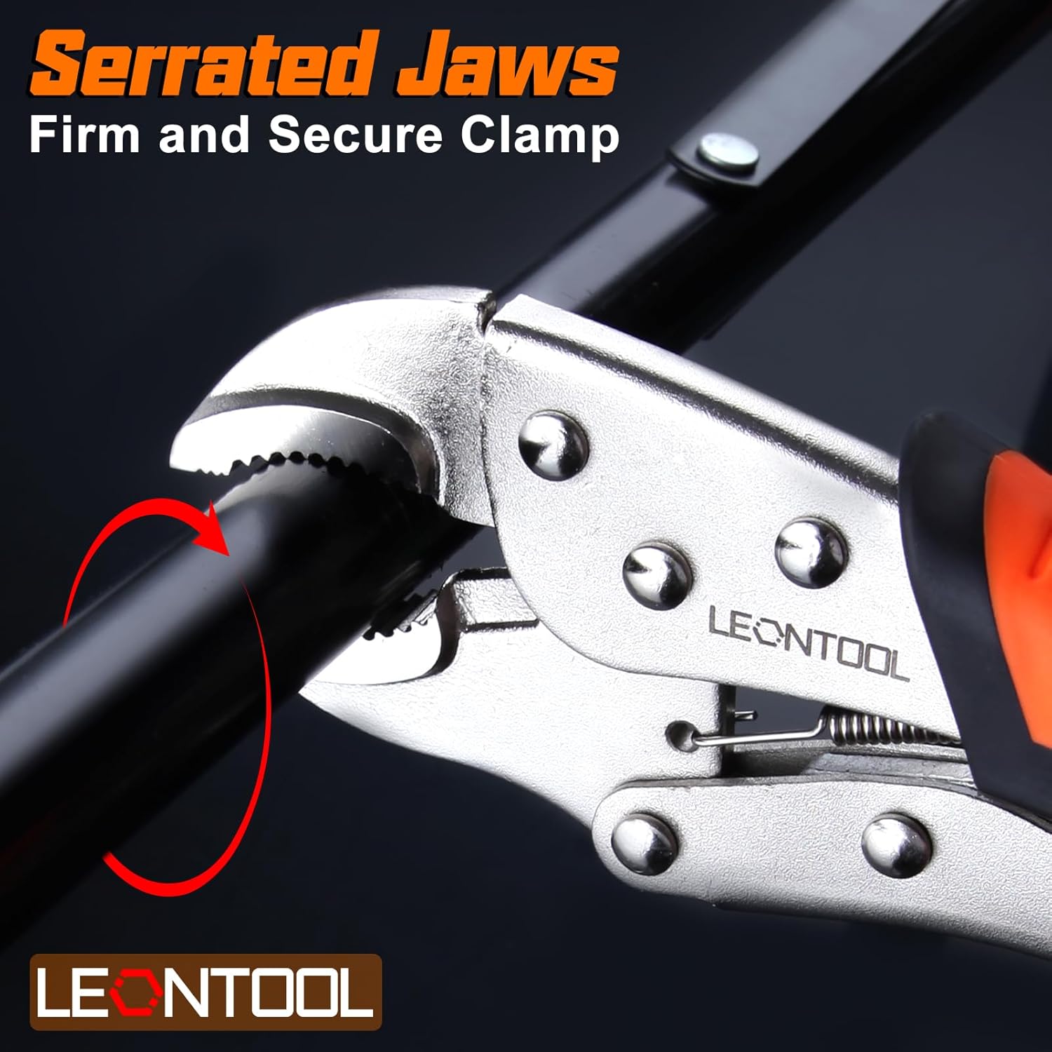 6-Piece Locking Pliers Set, Vice Grips Pliers Set, 5", 7" and 10" Curved Jaw Locking Pliers, 6-1/2", 9-1/2" Long Nose Locking Pliers 6" Locking C-Clamp for Welding Metal Bending Woodworking