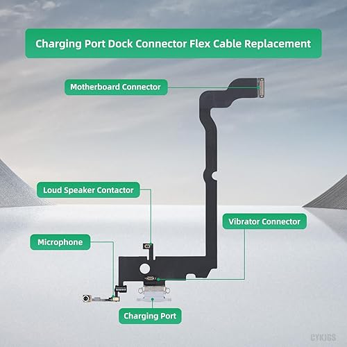 Miniatura 2 de Para iPhone Xs Max Puerto de Carga de Reemplazo Blanco OEM Auriculares Jack USB Carga Dock Conector Asamblea Micrófono Antanna Flex Cable con