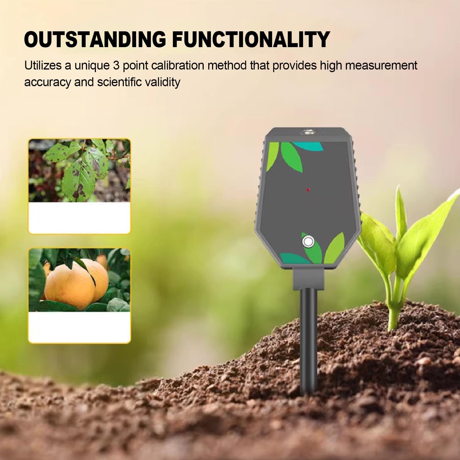 Bewinner 8 en 1 Probador de Suelo Bluetooth, Temperatura de PH Digital de la Temperatura del Sol Fertilidad Ambiental y Medidor de Suelo con Pantalla LCD para Plantas en Interiores