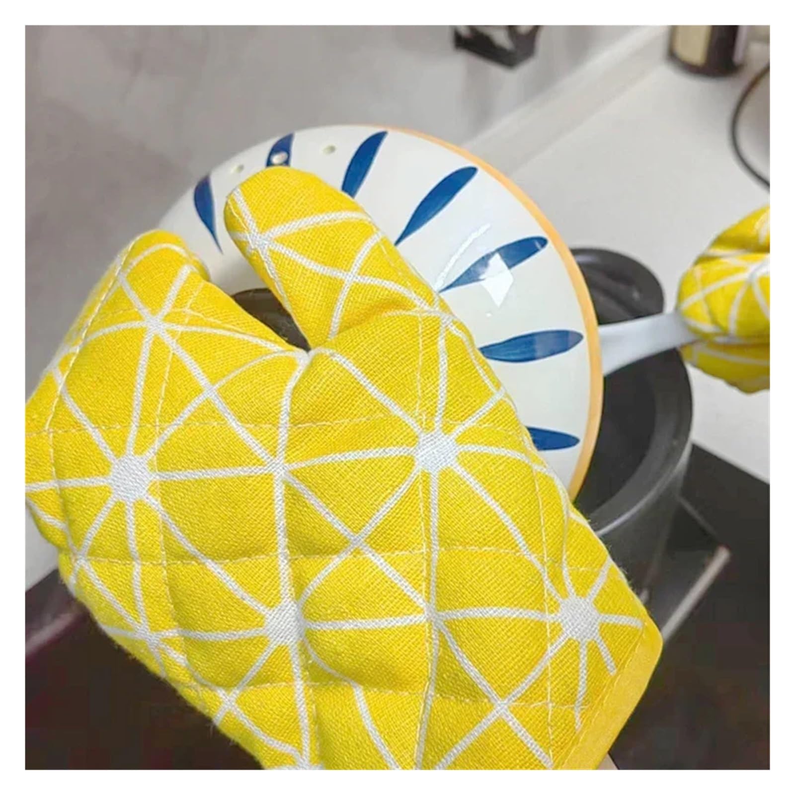 MRKU Gants de Cuisine isolants pour Four (Lot de 2), résistants à la Chaleur et compatibles Micro-Ondes, avec Grille épaisse.