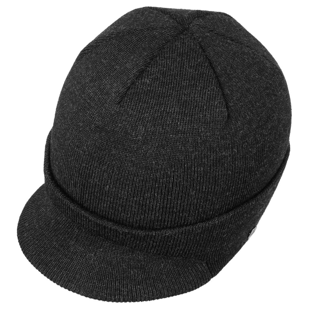 Lierys Gorro de Punto Fine Merino, Mujer/Hombre - Gorro de invierno con lana merina - en talla única (54-59 cm) - Gorro con visera otoño/invierno