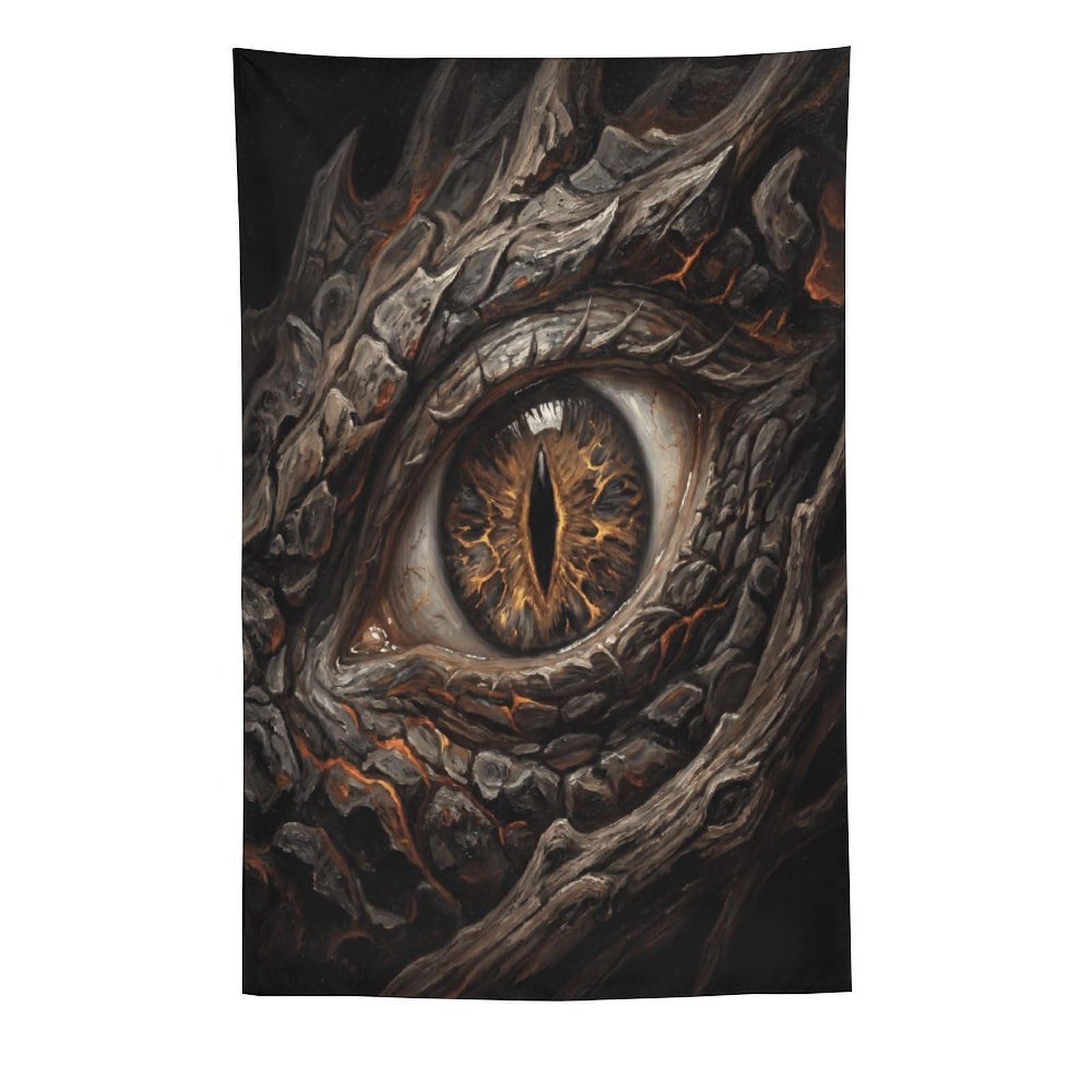 W7C8U2X3 Fire Dragon Eye Wall Tapestry, Surrealist Style, Dorm Room
