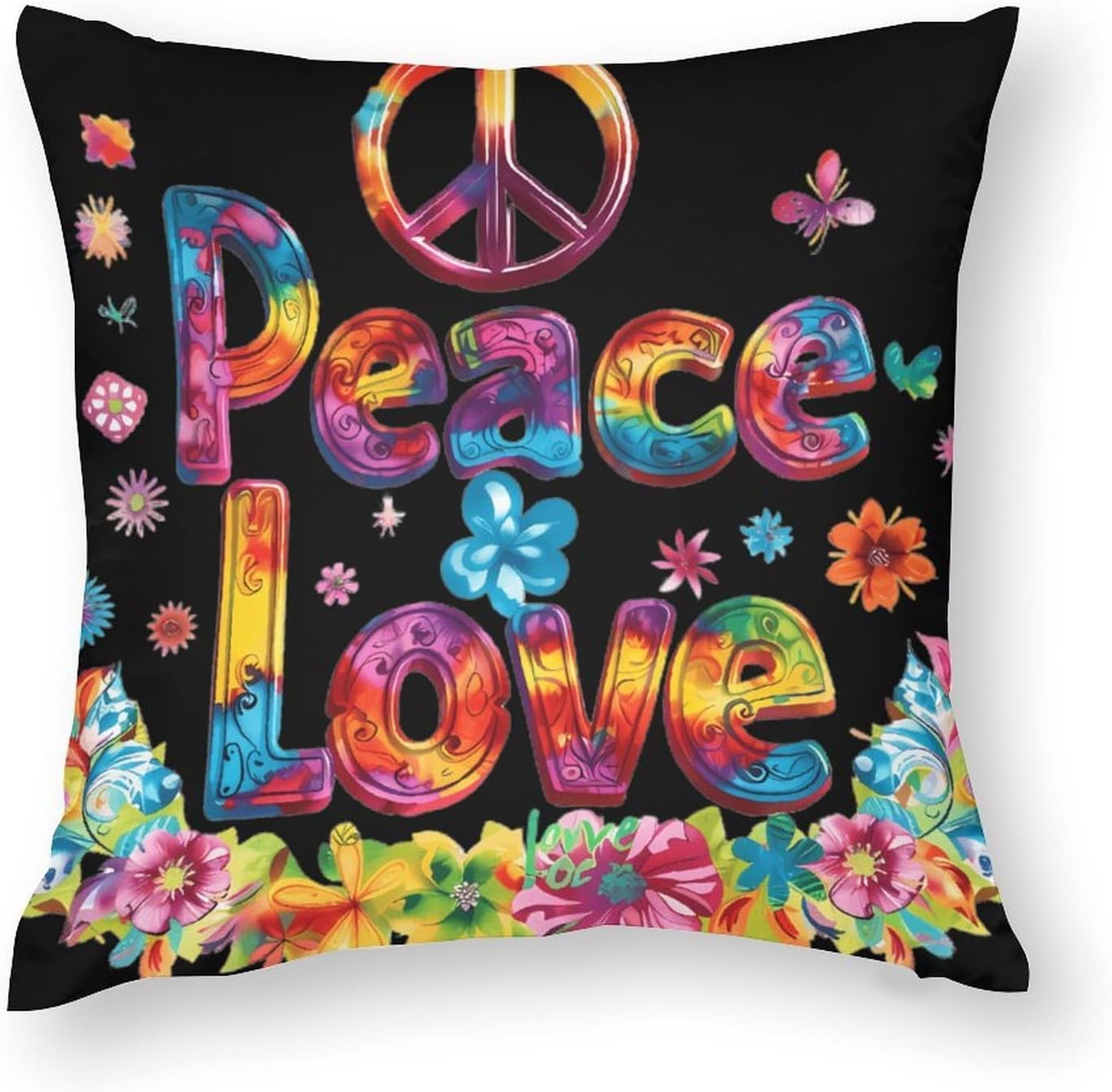 I Love Peace Printed Throw Pillow Case 4 Pcs Soft Pillowcases Pillows Covers Sofa Bed Decor 12/14/16/17/18/20/22/24/32 Inches