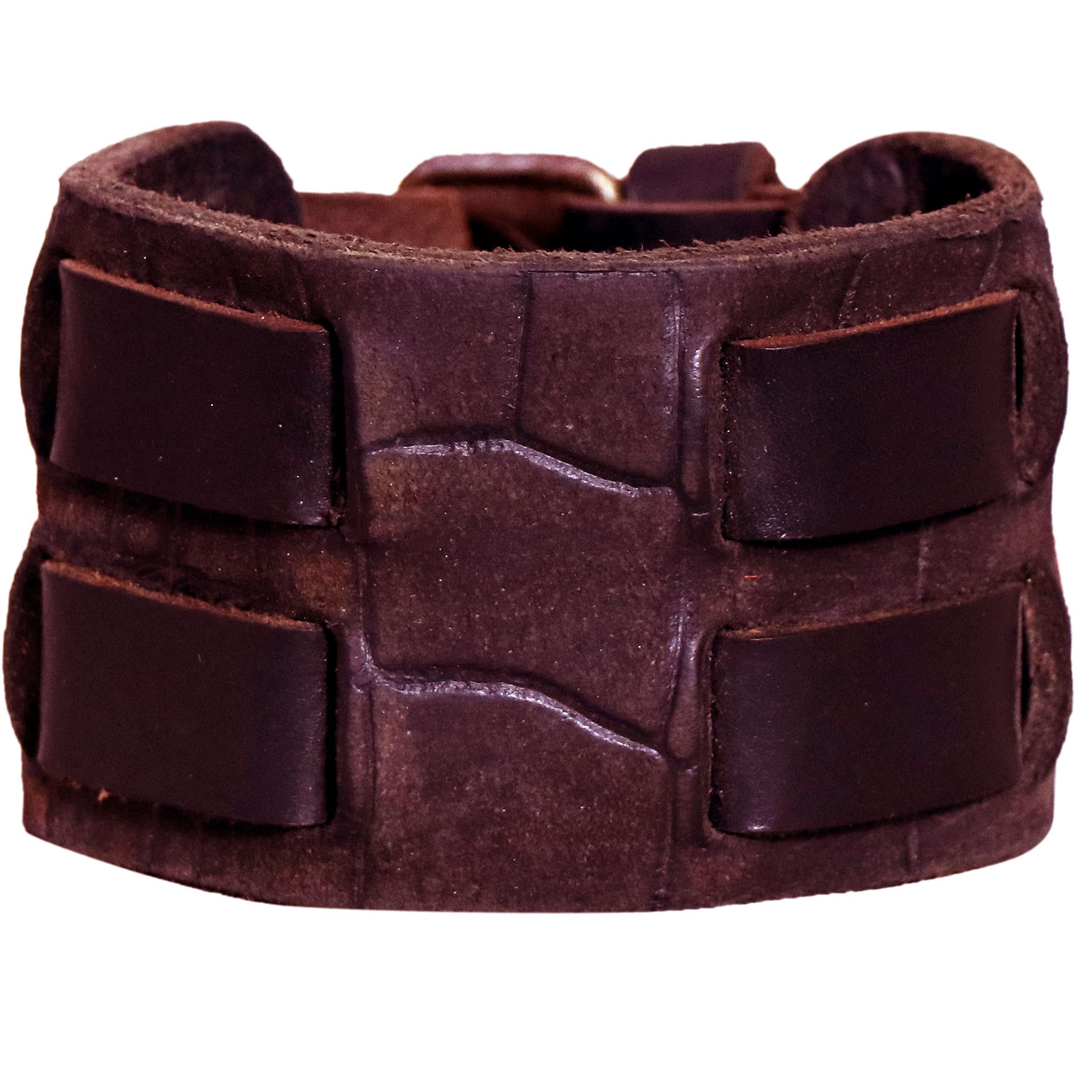 Urbanity Cool Hand Accessory Two Layer Wide Belt Genuine Leather Men Wristband Bracelet Unisex Couple (Brown) (B09DFYQJ5S) Amazon Price History, Amazon Price Tracker