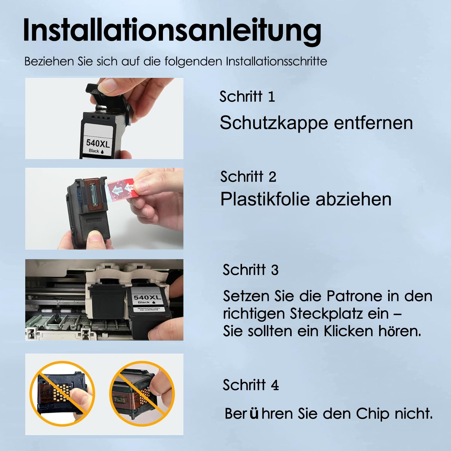 540XL 541XL Druckerpatronen für Canon 540 541 XL Multipack Patronen PG 540 PG-540 CL 541 für Pixma TS5150 TS5151 TS5100 MG3650S MG3650 MG3550 MX525 MG3150 MG3250 (2 Pack)