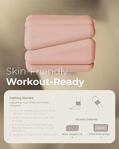 Miniatura 9 de Peso para Pilates | Pesas ajustables para muñeca y tobillo para mujeres | Brazaletes con peso | 1 libra/ 2 libras cada una (Juego de 2)