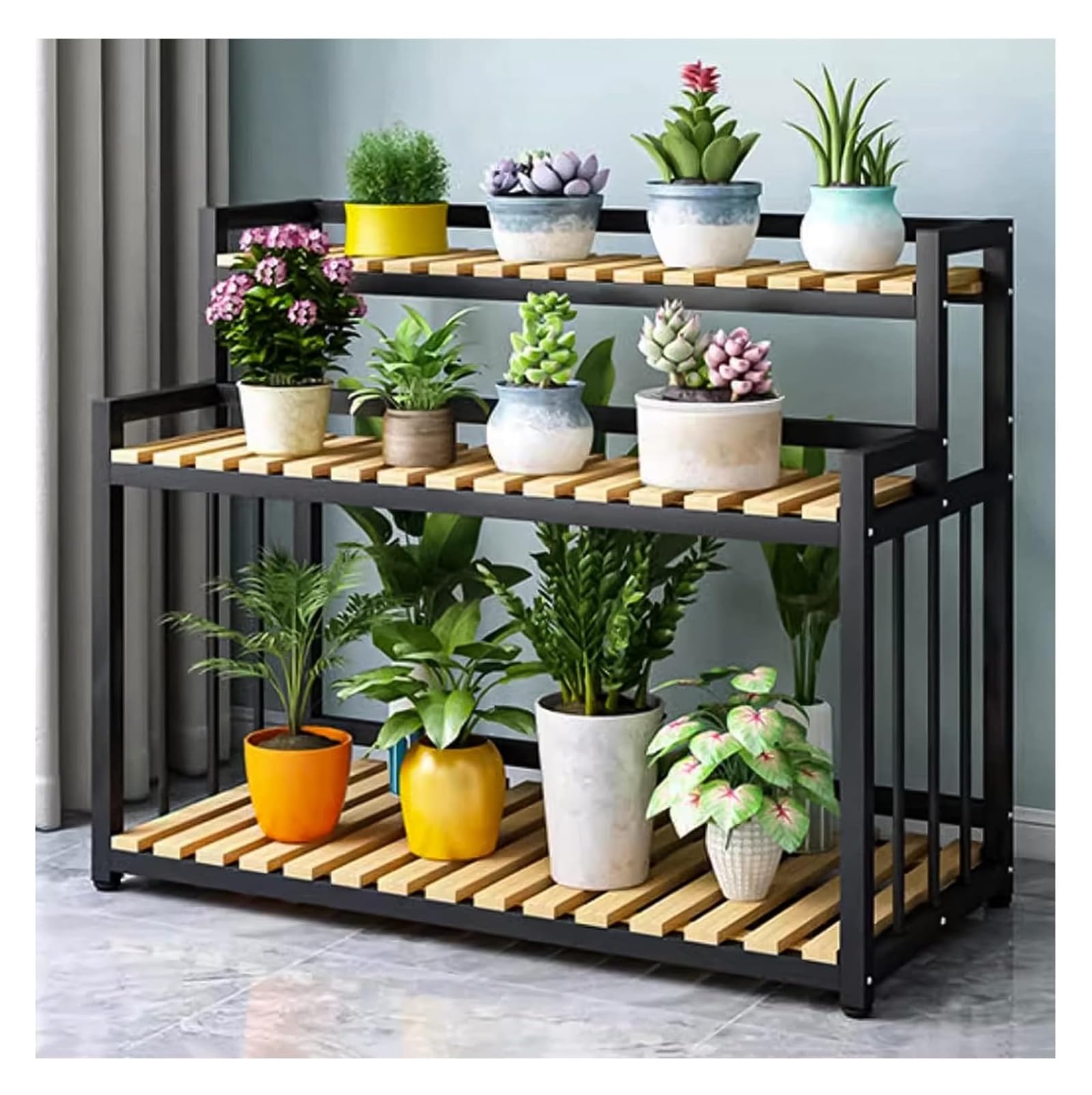 Support pour plantes d'intérieur pour optimiser l'espace et ajuster la hauteur des pots