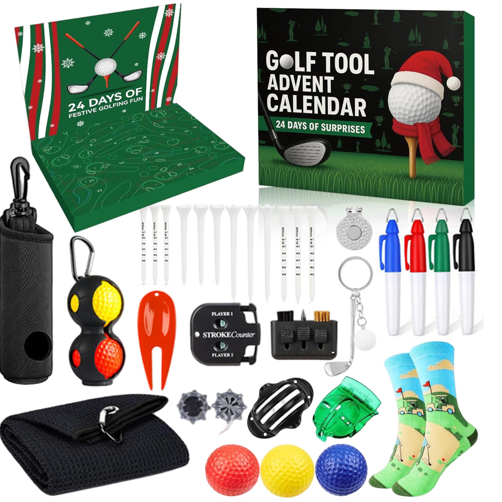 CAKEEYUM Golf Advent Calendar 2025-24 Days Golf Accessories & Tools Advent Calendar Golfer's for Husband & Dad & Boyfriends, Christmas, Calend