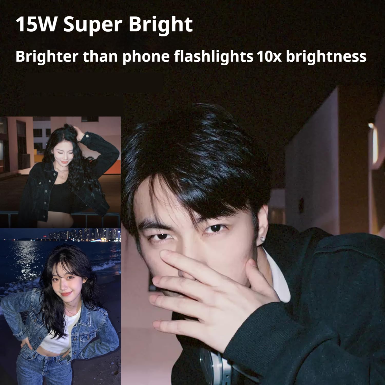 Fotorgear FL01 COB - Luz flash para teléfono móvil (15 W, adherencia magnética, 35 g, 5700 K/92+CRI, compatible con iOS/Android para luz nocturna, retratos y fotografía de productos)