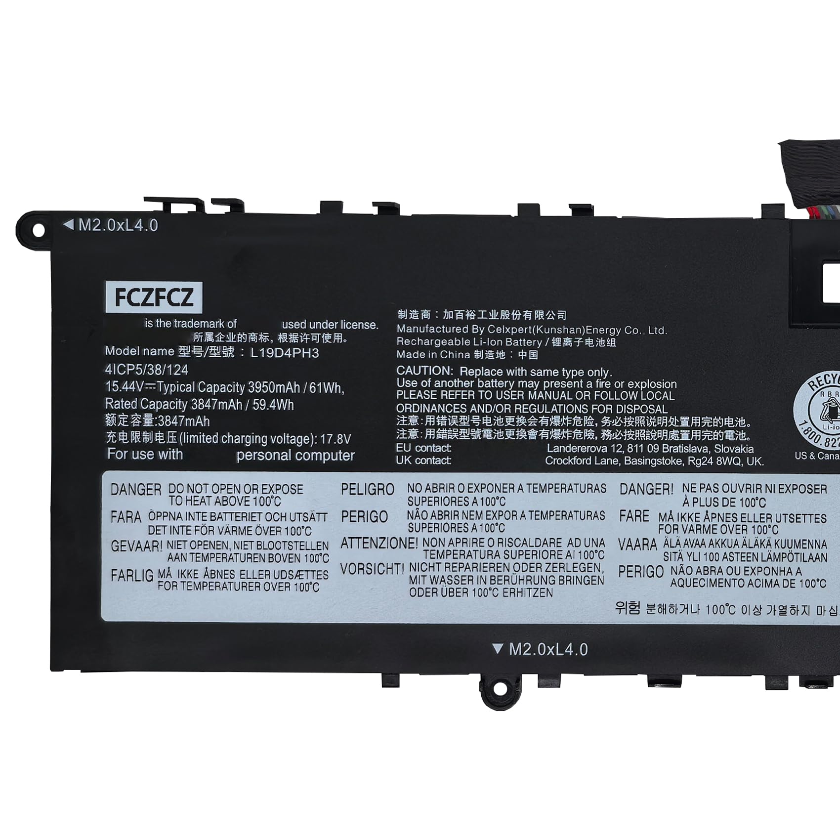 Amazon.com: FCZFCZ L19D4PH3 Battery 61Wh Replacement for Lenovo