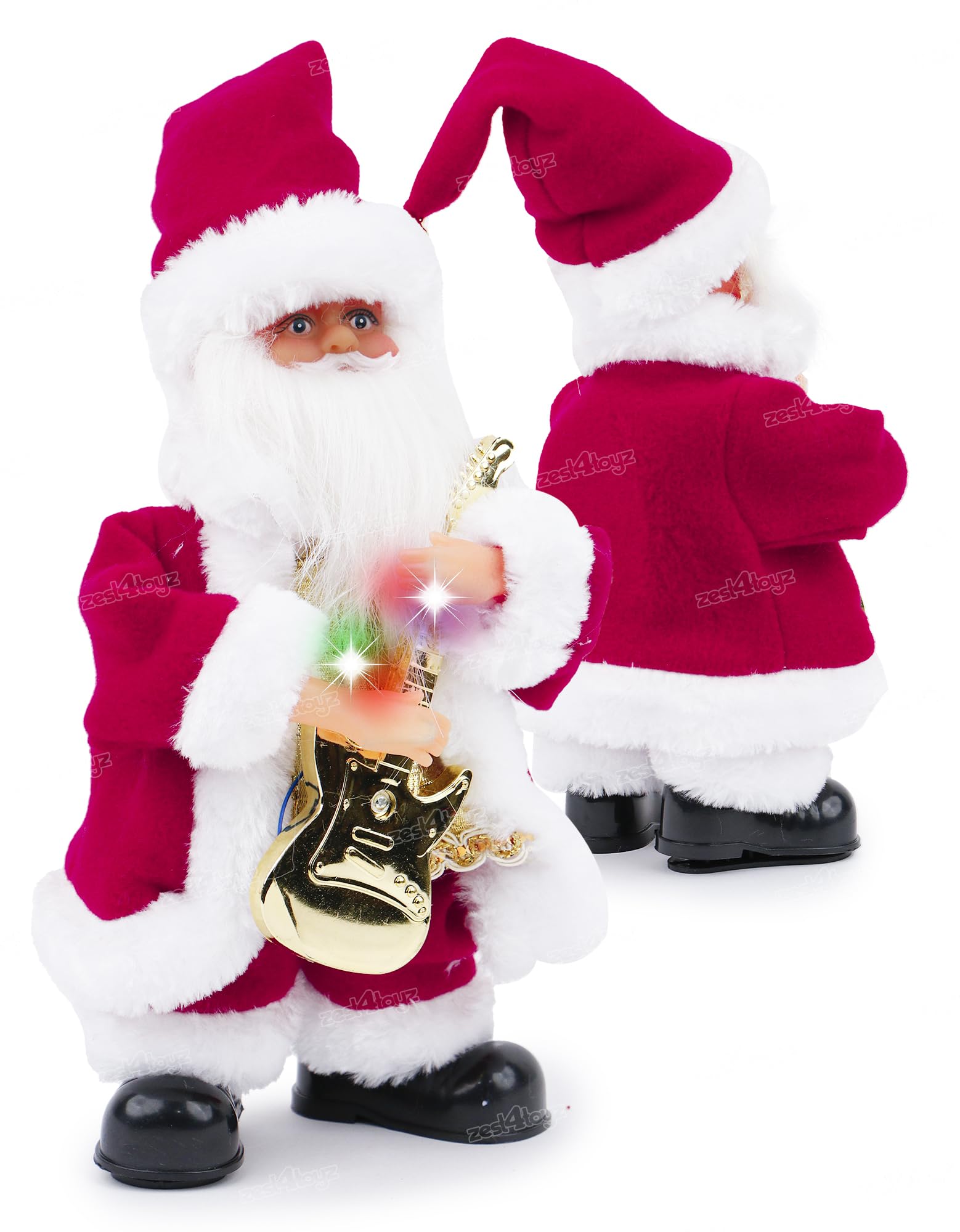 Zest 4 Toyz Singing Santa, Dancing Santa Claus,Santa Claus Christmas Decoration, Musical Santa Claus With Guitar, Christmas Decoration Figure, Singing (with Guitar)