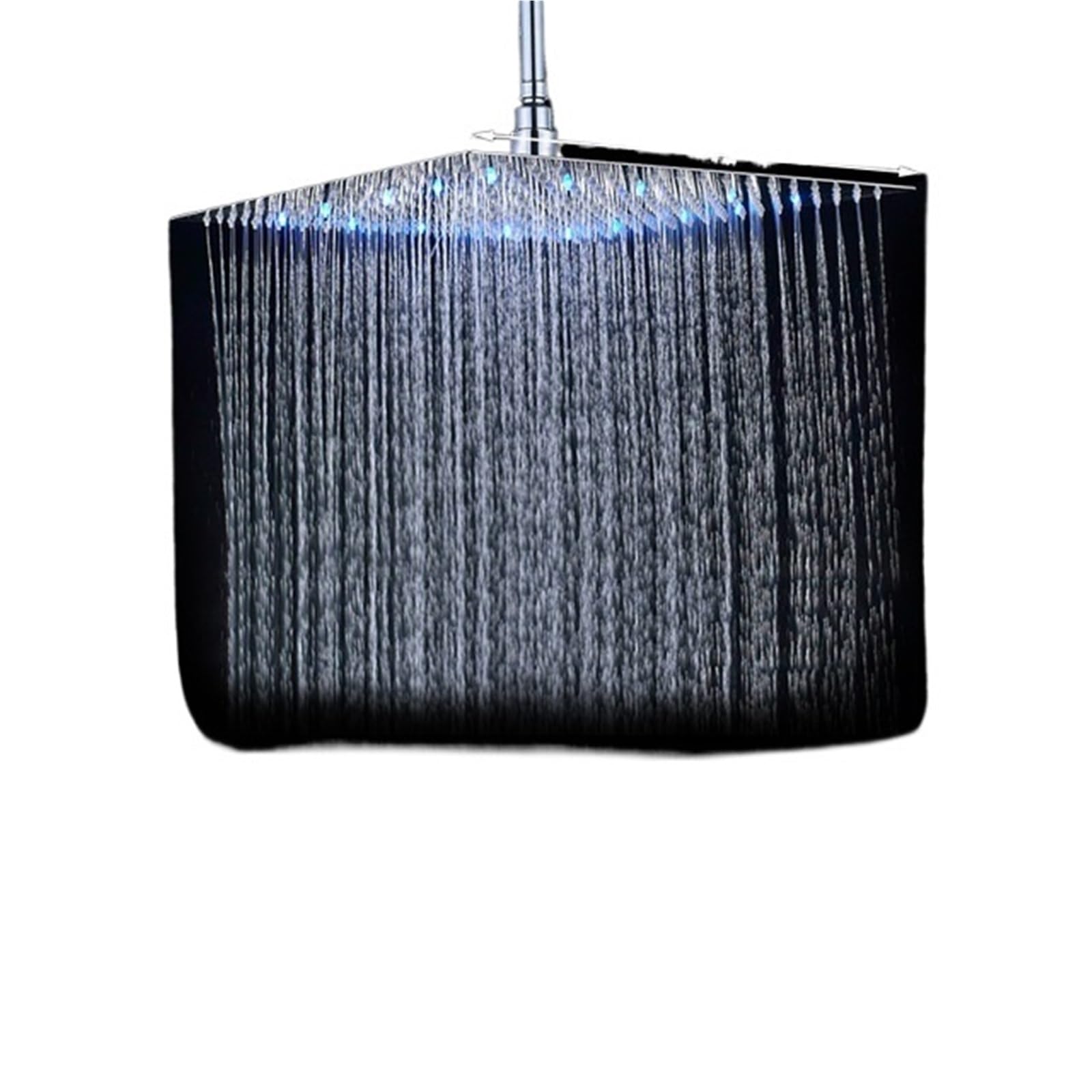 Cabezal De Ducha Cabezal de ducha de baño de 16 pulgadas con efecto lluvia grande, accesorio cuadrado de latón ultrafino.(12 LED Chrome)