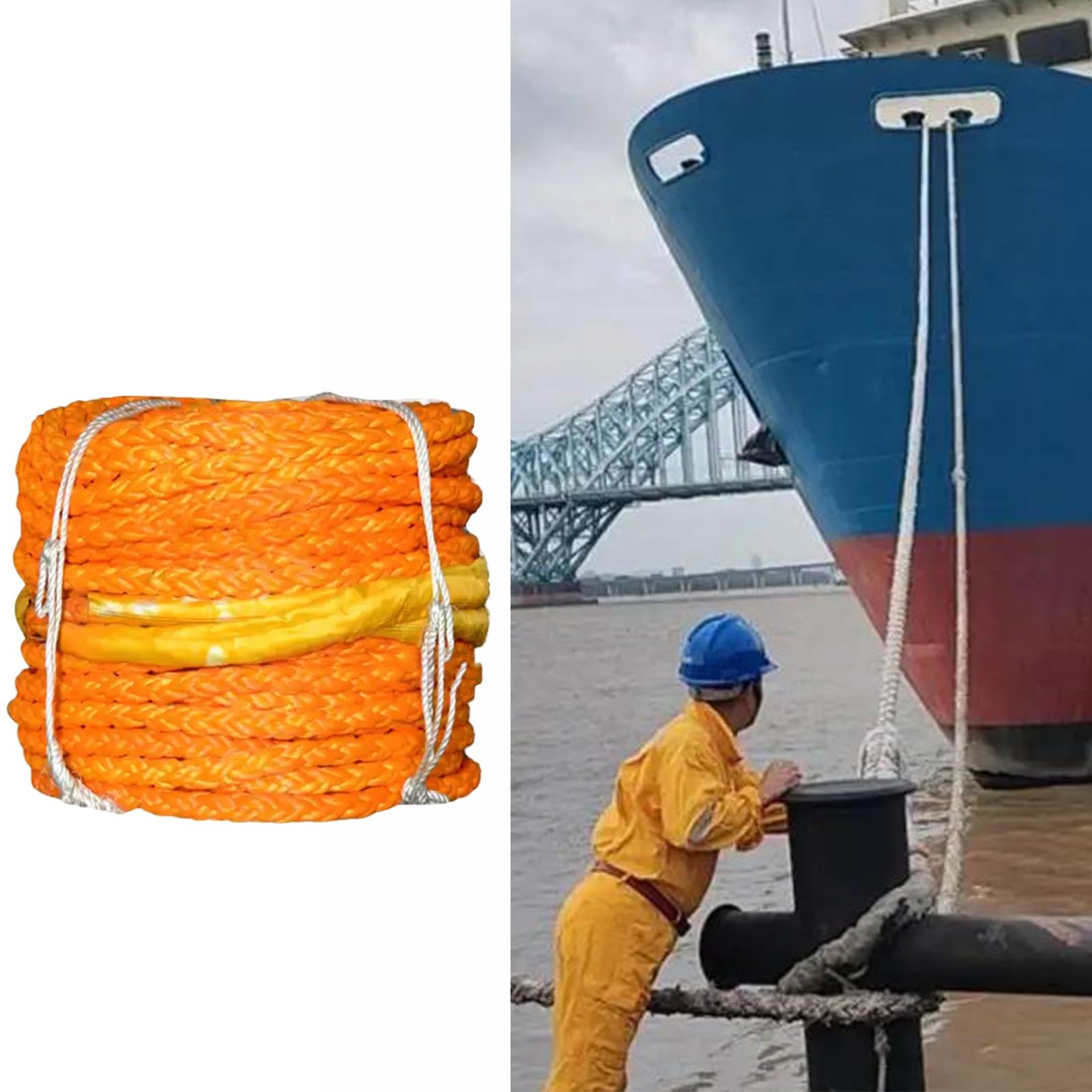 Ligne de halage pour bateau en UHMWPE 30mm, l'amarre de traction face aux fortes houles