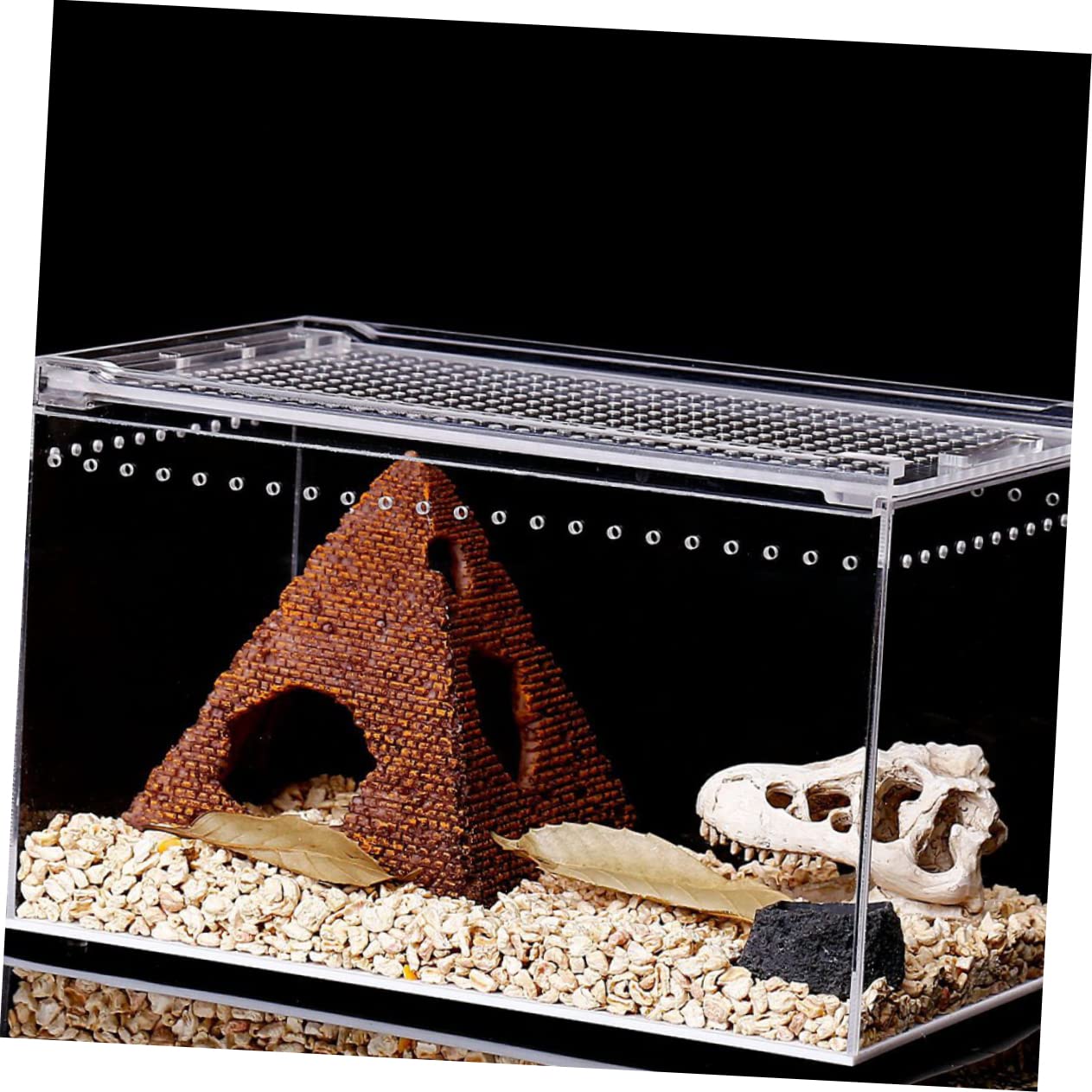 Caja de Cría de Reptiles Transparente de Acrílico sin Montaje | Alimentación de Agua y Comida, Uso para Serpientes y Reptiles, Formato Integral