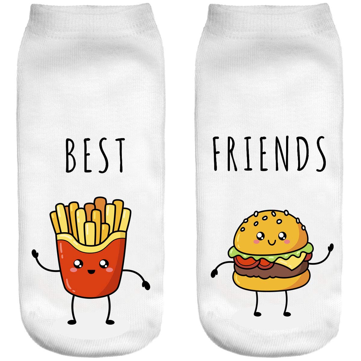 Funny Low Ankle Socks Men's Women's Boys Girls 3D Printed Unisex Fashion Socks sweet love Best Friends 2 [001]