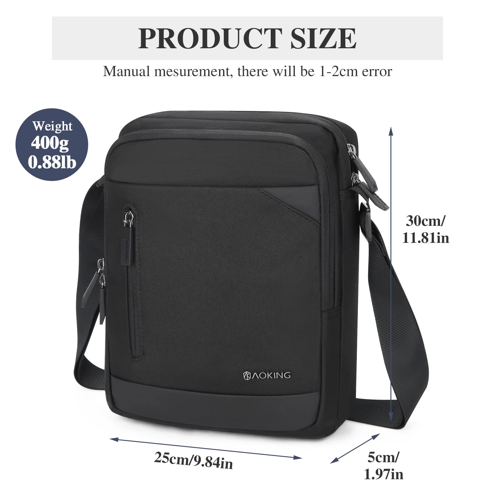 Bolso Bandolera para Tablet iPad de hasta 11 Pulgadas, Bolso de Hombro, Bolso Cruzado, Antirrobo, Resistente al Agua