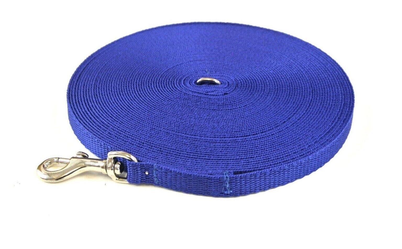 Dog Training Lead Small Dog Puppy Leash 100ft 30m Tracking Recall Obedience Strong 13mm Webbing (Royal Blue) โ image 1