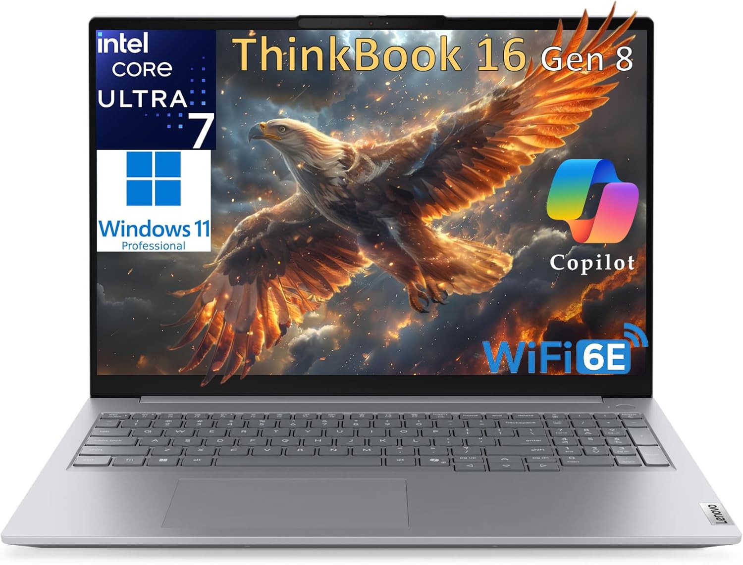 Lenovo ThinkBook 16 Gen 8 Business Laptop Computer, Intel 16-Core Ultra 7 255H (Beat i9-13900H), 16GB DDR5, 1TB PCIe SSD, 16″ FHD+ Copilot AI PC, WiFi 6E, BT 5.3, Fingerprint Reader, Windows 11 Pro