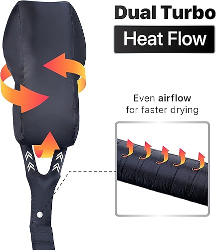 Miniatura 2 de Accesorio para secador de pelo con capucha con doble flujo de aire turbo y diadema suave, acelera el secado para cabello rizado, reduce el calor en