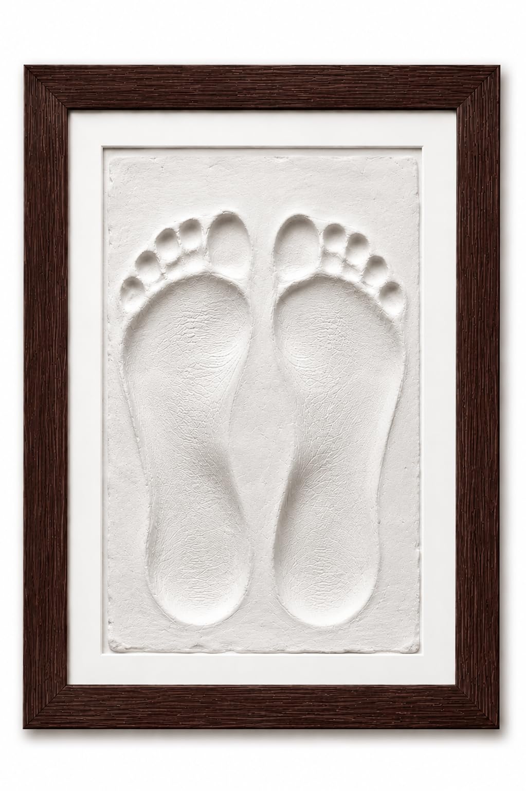 Dream Gifts Adult, Couple, Blessings Clay Handprint & Footprint Kit with XL Box Frame (37cm x 28cm x 2.5cm) & Impression Clay (750 GMS) (Brown Frame-White Clay)-image-29