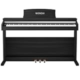WENCAI 88 Keys Digital Piano Hammer Action Weighted Keyboard Piano&comma; Full Size Upright Electric Piano&comma; Wooden Electronic Piano for Beginner Professional&comma; MIDI-USB Support&comma; 3 Pedals&comma; Black
