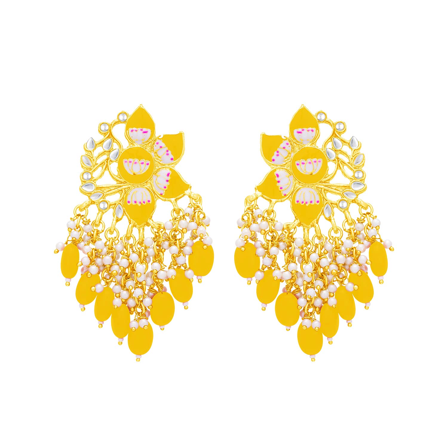Sukkhi Classic Floral Gold Plated Meenakari Earring For Women (E101288) (B0B4WYJ3HF) Amazon Price History, Amazon Price Tracker
