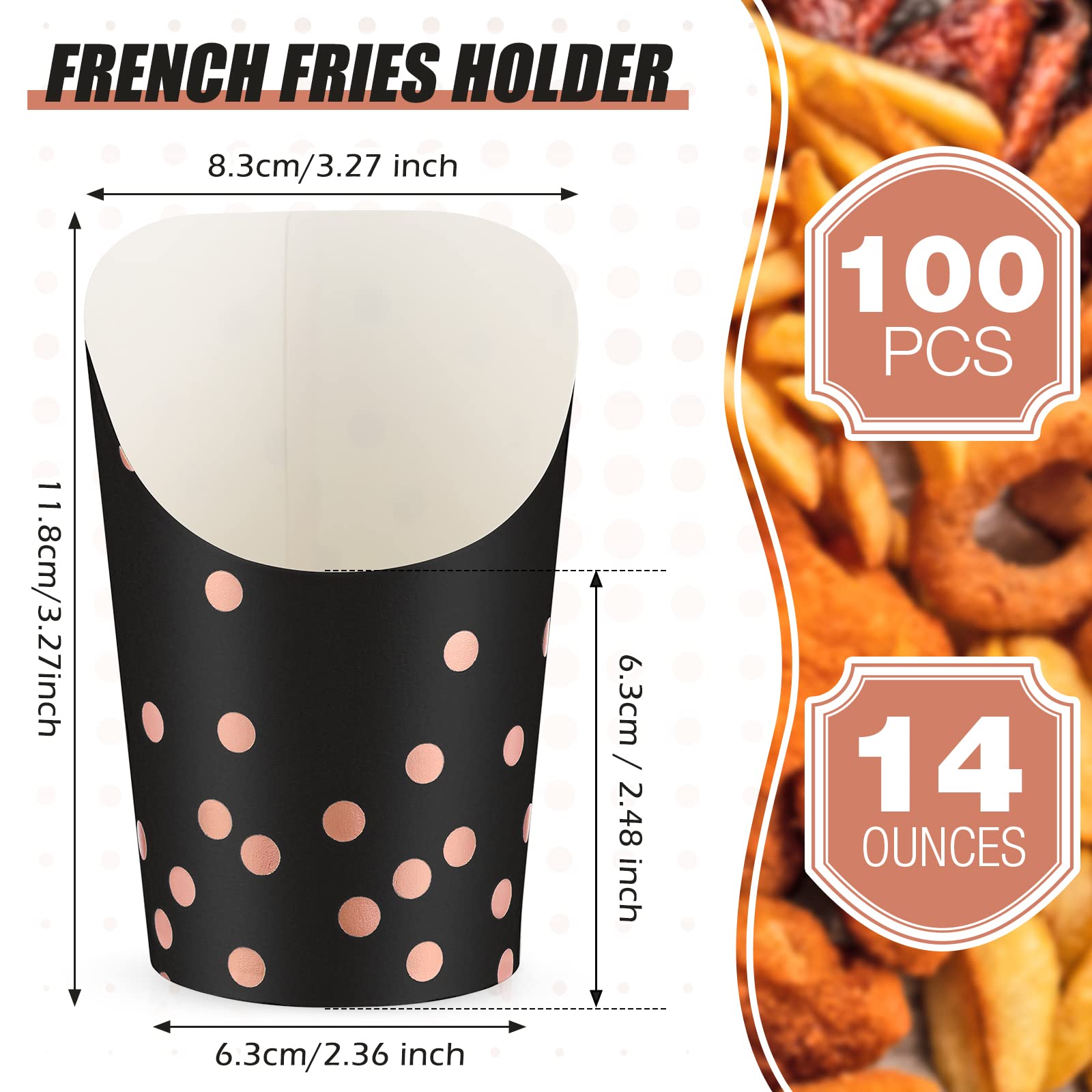MOLFUJ - Soporte Para Papas Fritas De 12 Onzas, 50 Tazas De Charcutería Kraft Paperr Desechables, Mini Cajas De Servir De Fiesta Café Para Palomitas