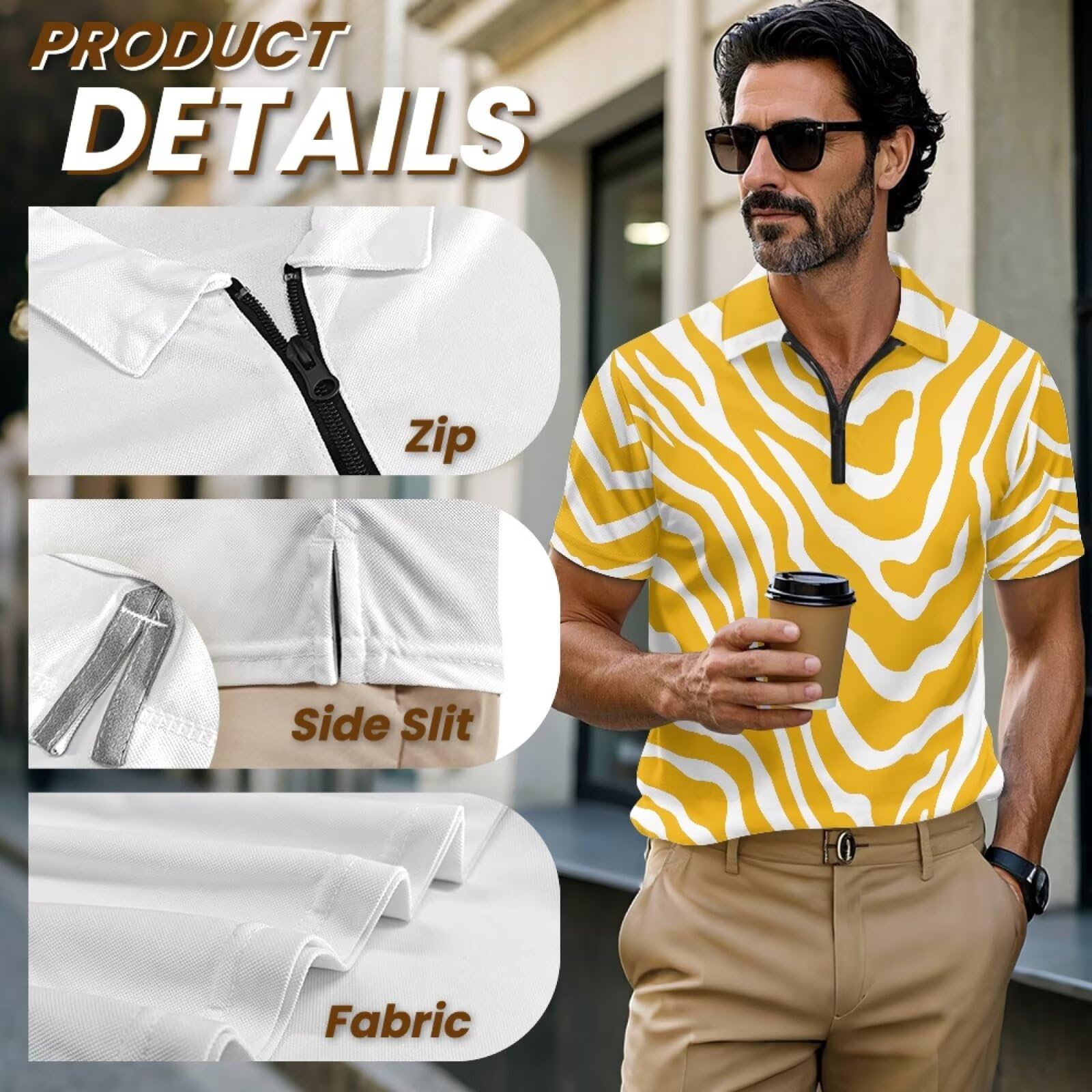 Herren Sommer Poloshirts Slim Fit Golf Shirts Casual Top Kurzarm T-Shirt Beachwear für Business Urlaub