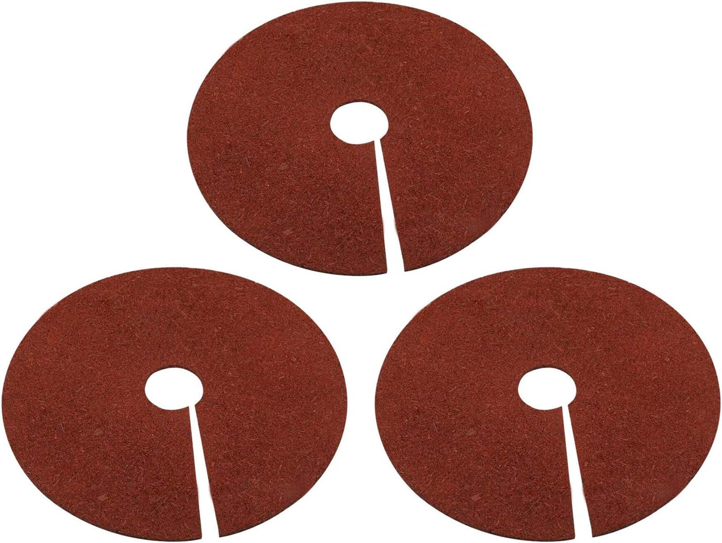 Fasmov 3 Pack Rubber Mulch Ring Tree Protector Mat Tree Protection Weed Mats, Heavy Duty Rubber, 24 inch