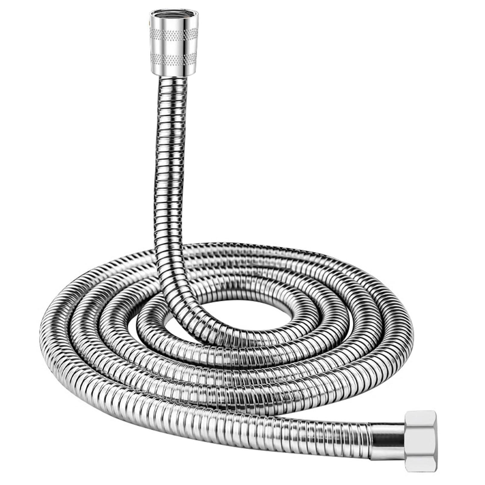 Flessibile per Doccia in Acciaio Inossidabile 1.5m (G1/2”) - Tubo Anti-Torsione, Anti-Esplosione e Resistente alle Alte Temperature, Colore Cromo/Argento