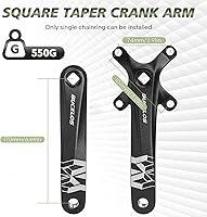 Vista 5 de BUCKLOS MTB Juego de Bielas de Bicicleta de Montaña de Una Sola Velocidad con Taper Cuadrado - 170mm Juego de Bielas con 104BCD 32/34/36/38/40/42T