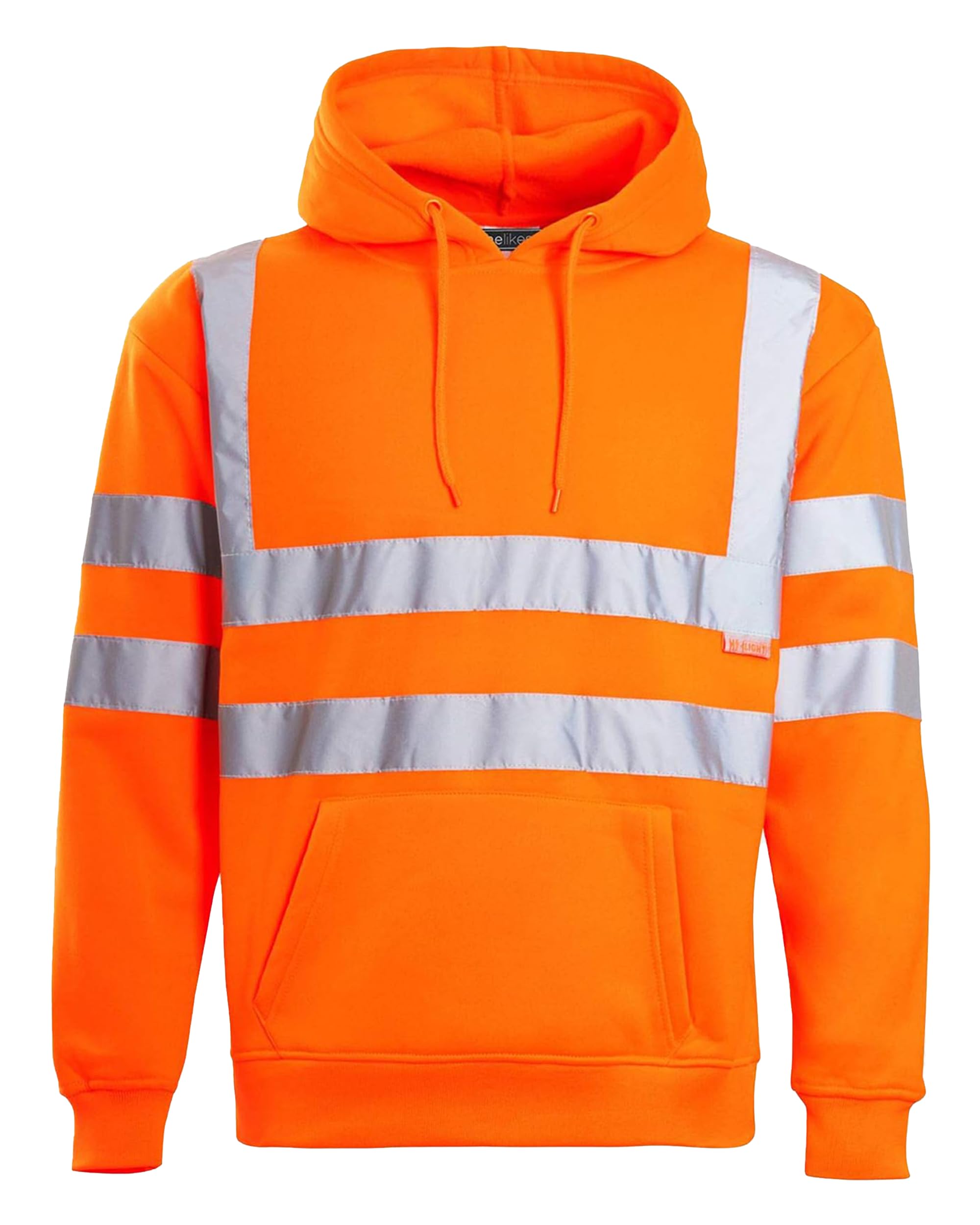 kraftd Mens Hi Vis Hoodie High Viz Hooded Sweatshirt Workwear Hoody With Reflective Tape — view 17