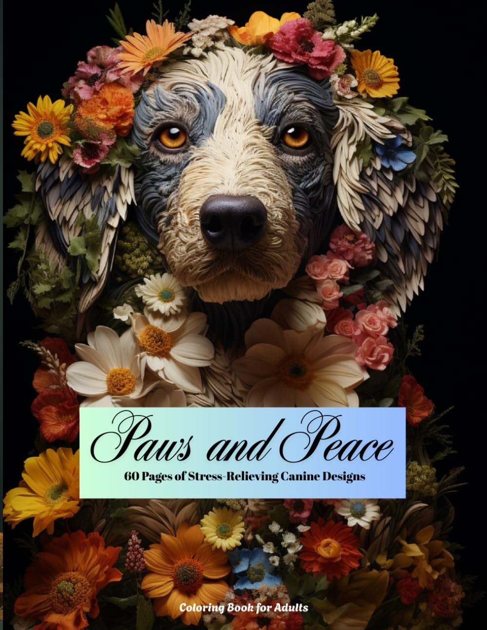 Paws and Peace : 60 Pages of Stress-Relieving Canine Coloring Designs