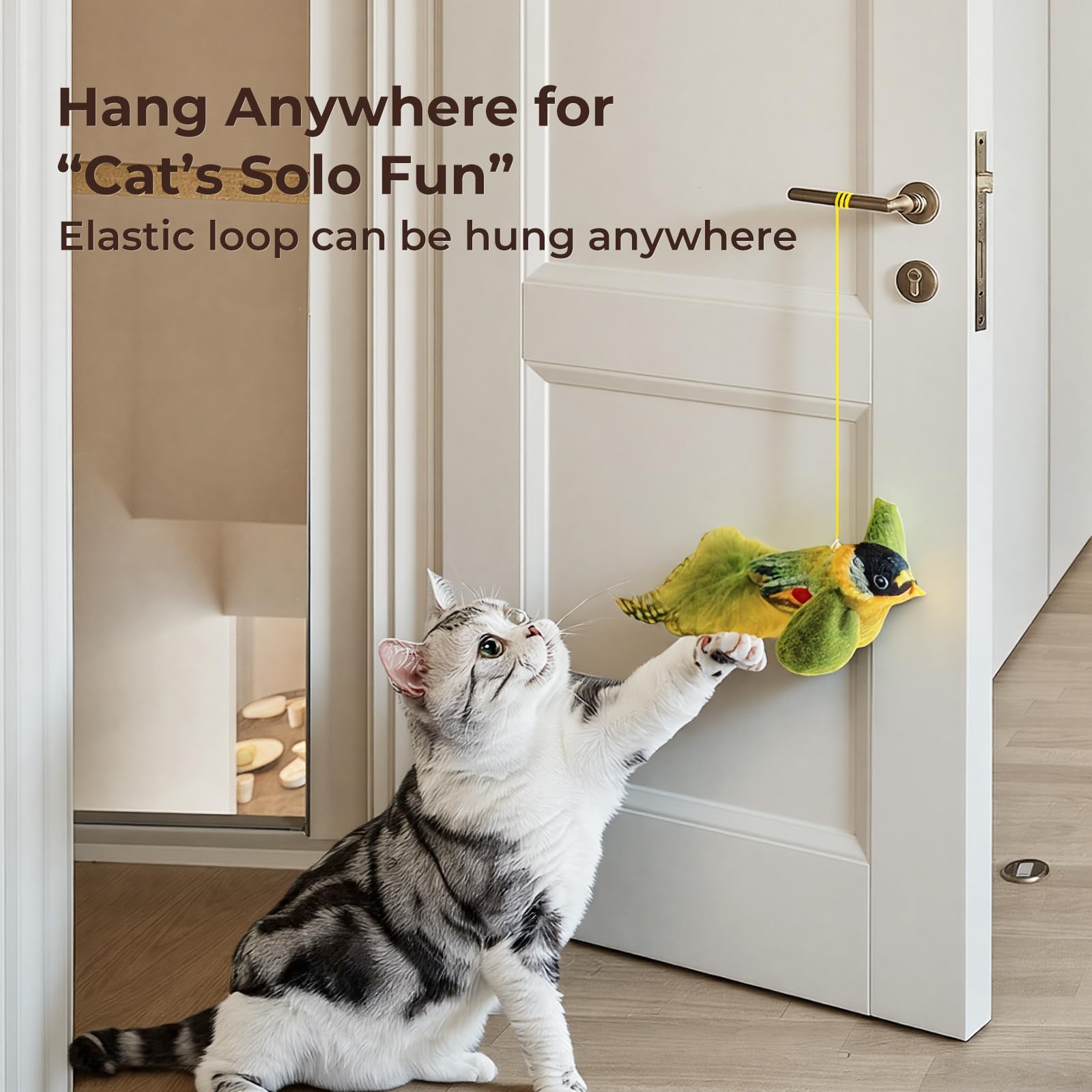 2er-Pack Katzenminze-Spielzeug, das den natürlichen Jagdinstinkt der Indoor-Katzen stimuliert. Interaktives Plüsch-Vogelspielzeug mit realistischen Zwitscher-Geräuschen, um Ihre Katze zu necken