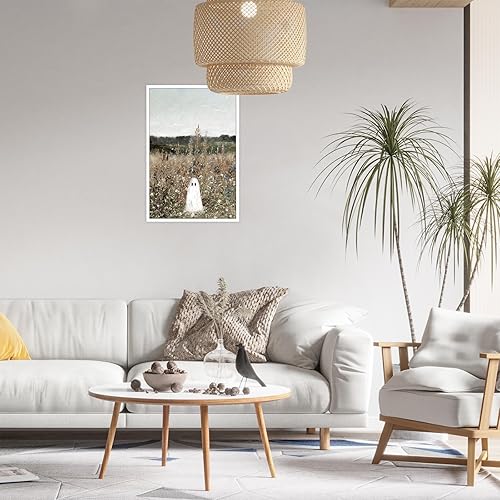 Miniatura 9 de Bonito póster de lienzo de fantasma en un prado de flores, retro, romántico, campo de flores silvestres, paisaje, arte de pared, gótico, oscuro,