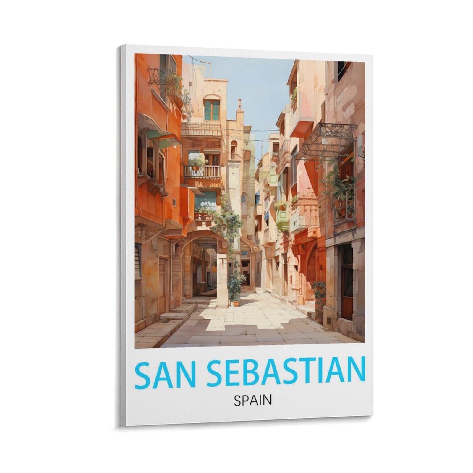 HXHNFERR San Sebastian Spain Vintage Travel Poster 08x12inch(20x30cm) Canvas Wall Posters And Art Pictures Prints Paintings Bedroom Decor