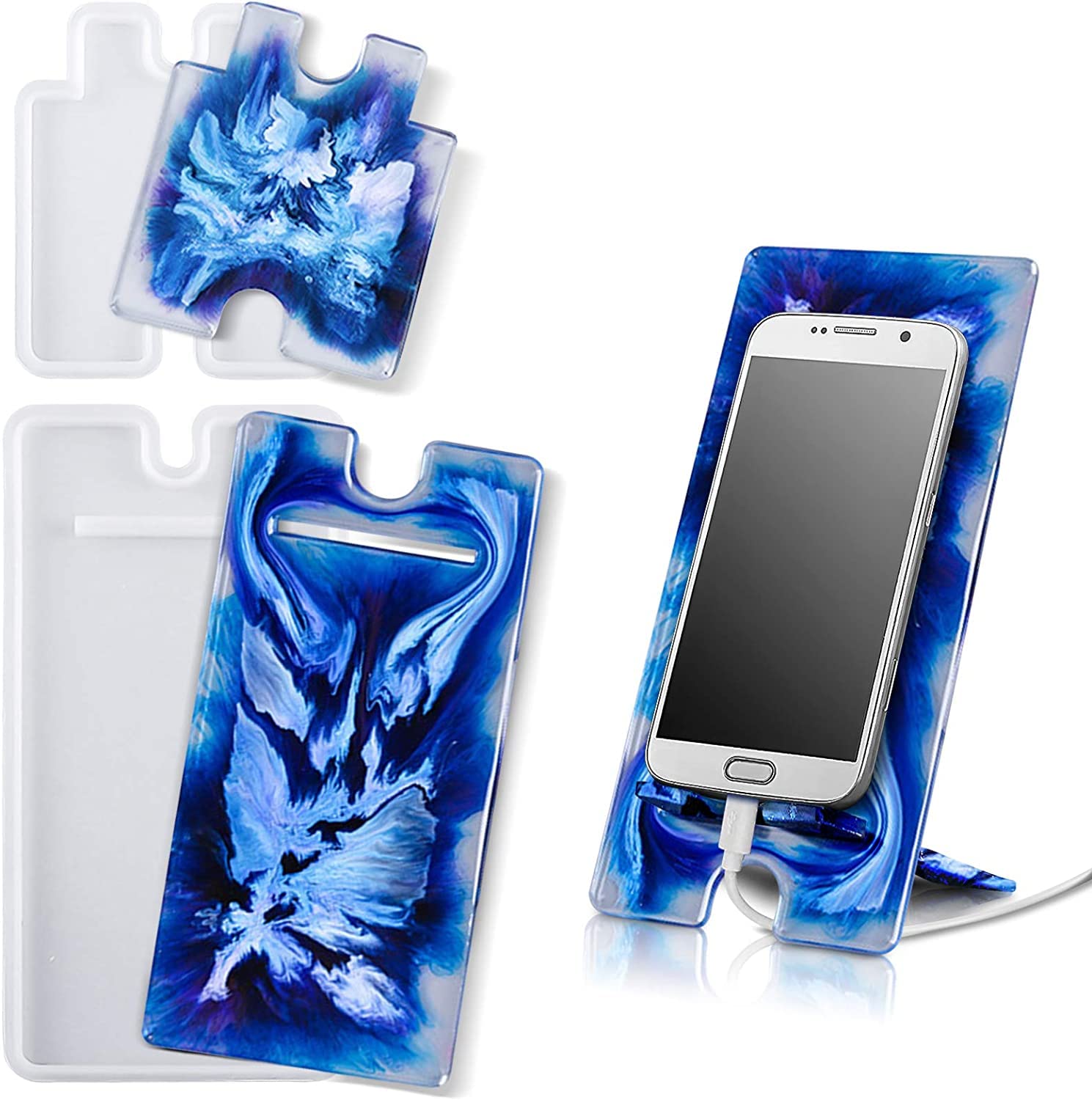 Ditya crafts Mobile Cell Phone Stand Silicone Resin Mold Phone Holder Epoxy Resin Moulds Craft Cell Phone Bracket Silicone Mold Epoxy Casting for DIY Craft Phone Bracket Supplies Home Decor Gifts-picture-15