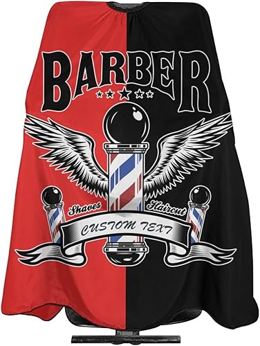 Capa de peluquería personalizada, capa de peluquería personalizada, añade tu foto, texto, logotipo, capa de peluquería roja personalizada para