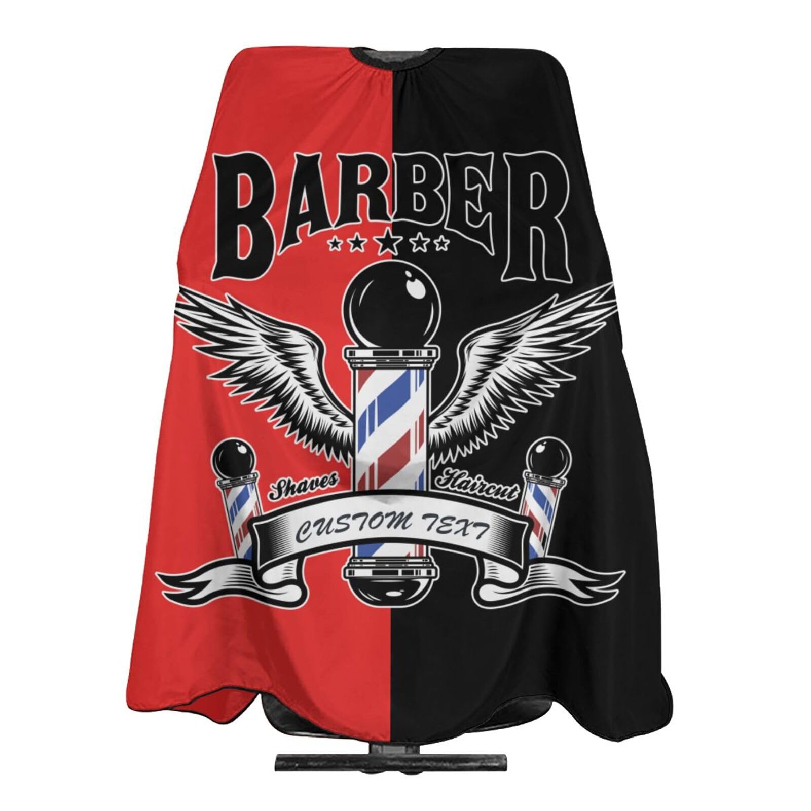 Custom Barber Cape Hairdresser Cape, Add Your Photo Text Logo Personalized Red Barber Salon Cape for Men, Customized Hair Cutting Cape for Home Salon